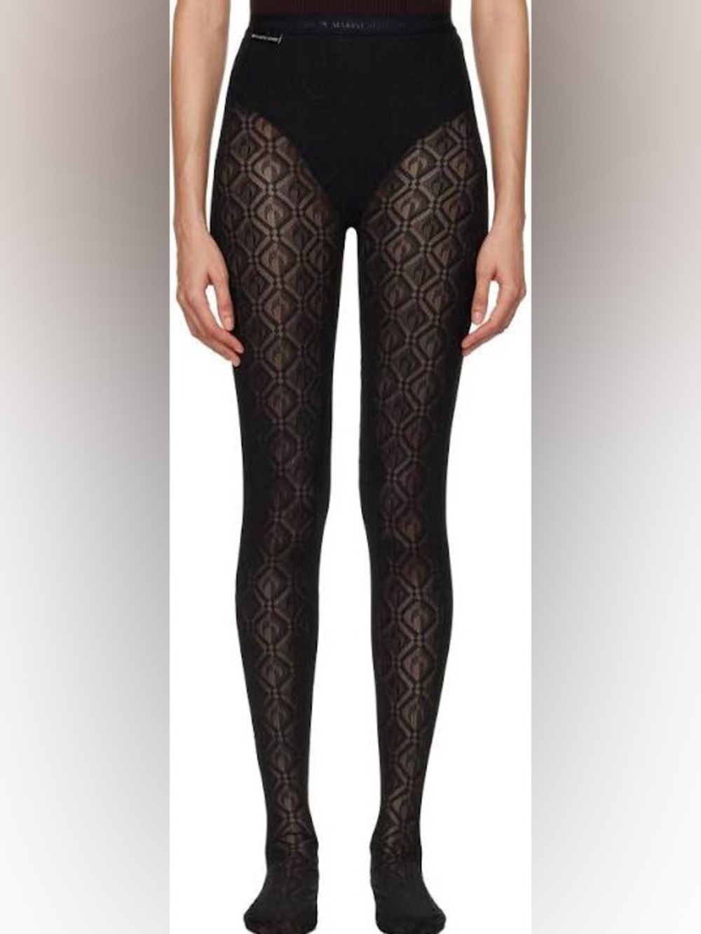 Marine Serre Black Lace-Overlay Women’s Jeggings